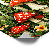 森のおとぎ話のキノコ ポスター (角)