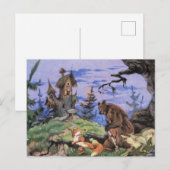 森のおとぎ話のスタイルの素晴らしいスタンド ポストカード (正面/裏面)