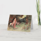 森のおとぎ話の後ろヴィンテージ カード (正面)