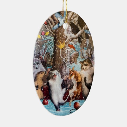 森のおもしろいな動物のオーナメントのクリスマス セラミックオーナメント (右)