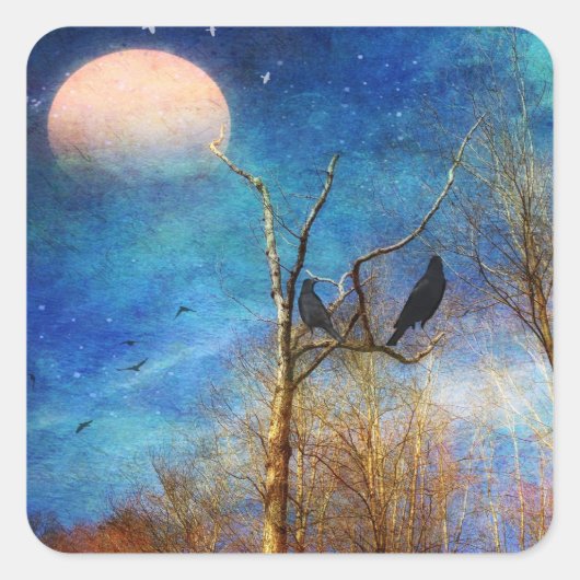 森のお洒落シーンスクエアステッカー スクエアシール (正面)