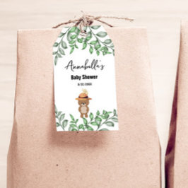 森のかわいいクマのベビーシャワー ギフトタグ