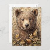森のかわいいクマ ポストカード (正面/裏面)