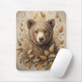 森のかわいいクマ マウスパッド (マウス)