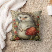 森のかわいいハリネズミ クッション (ブランケット)