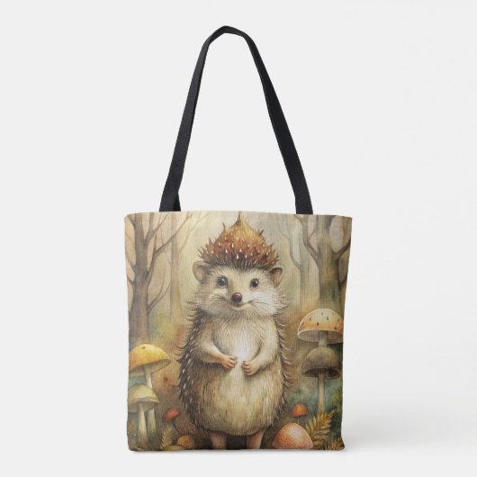 森のかわいいハリネズミ トートバッグ (裏面)