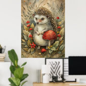 森のかわいいハリネズミ ポスター (ホームオフィス)