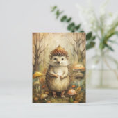 森のかわいいハリネズミ ポストカード (スタンド正面)