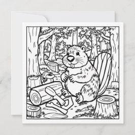 森のかわいいビーバー