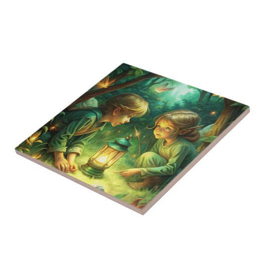 森のかわいい子ども タイル (側面)