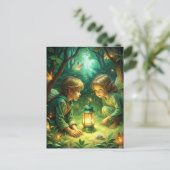 森のかわいい子ども ポストカード (スタンド正面)