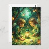 森のかわいい子ども ポストカード (正面/裏面)