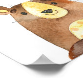 森のくまさんの愛情たっぷりのアート,  Woodland Bear 保育園アート ポスター (角)