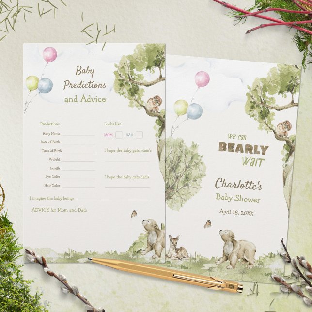 森のくまのベビー予測アドバイスゲーム (Woodland Bearly Wait Baby Predictions Advice Game ©Susanne Sachers - Sunny Mind 🌞)