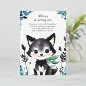 森のどうぶつ 1歳の誕生日招待状 招待状 (スタンド正面)