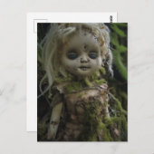 森のはがきにホラー不気味な人形 ポストカード (正面/裏面)