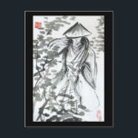 森のはがきに侍 ポストカード<br><div class="desc">明治以前の侍日本のは森を徘徊する。アートbyレン・アダムス。</div>