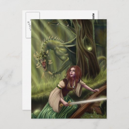 森のはがきに注意 ポストカード (正面/裏面)