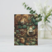 森のはがきに隠れている熊 ポストカード (スタンド正面)