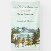 森のアドベンチャーデア素朴ーズベビーシャワー 横断幕 (縦)