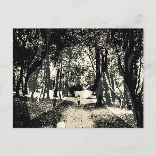 森のイメージの郵便はがきの不気味な幽霊 ポストカード (正面)
