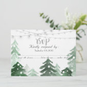 森のイルミネーション　フォレストストリングライト　出欠確認カード付き 招待状 (スタンド正面)