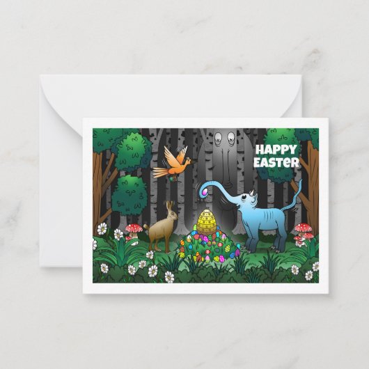森のイースターエッグズノートカード ノートカード (正面)
