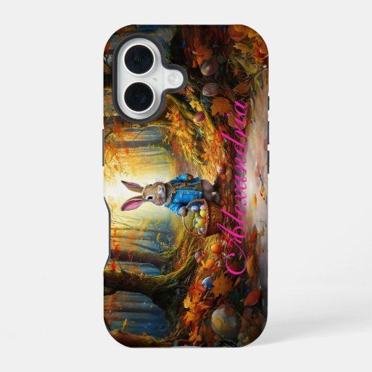 森のイースターバニー iPhone 16ケース (裏面)