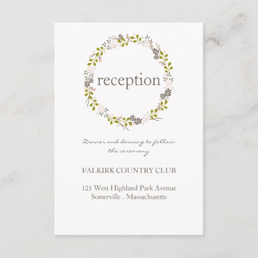 森のウェディングレセプションカード エンクロージャーカード (正面)