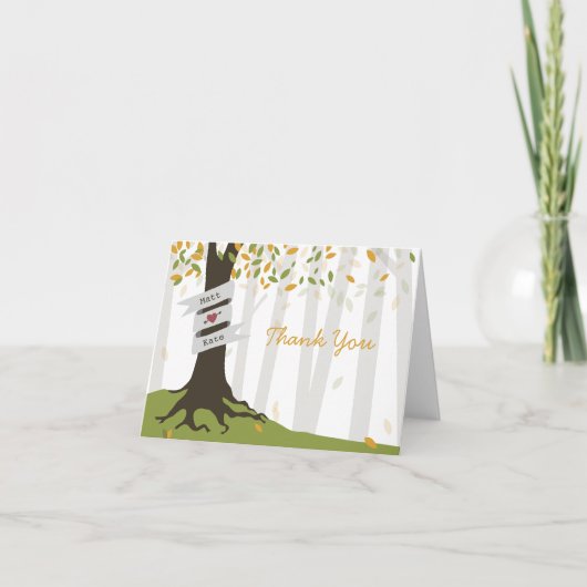 森のウェディング ありがとう - 早秋 サンキューカード (正面)