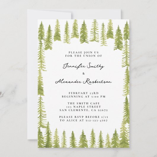 森のウェディング 招待状 (正面)