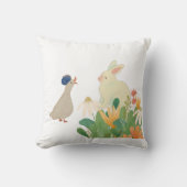 森のウサギと鳥の腰枕 | 気まぐれなヌ クッション (正面)