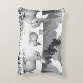 森のウサギのクリアリングアクセント枕 アクセントクッション (裏面(縦))