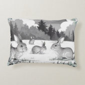 森のウサギのクリアリングアクセント枕 アクセントクッション (裏面)