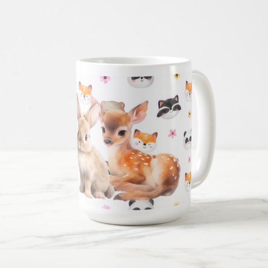 森のウサギの子鹿コーヒーマグ コーヒーマグカップ (正面右)