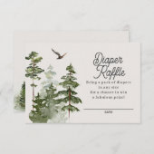 森のウッドランドおむつラッフル囲いカード エンクロージャーカード (正面/裏面)