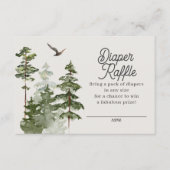 森のウッドランドおむつラッフル囲いカード エンクロージャーカード (正面)