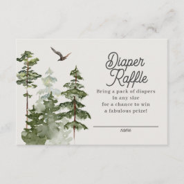 森のウッドランドおむつラッフル囲いカード エンクロージャーカード