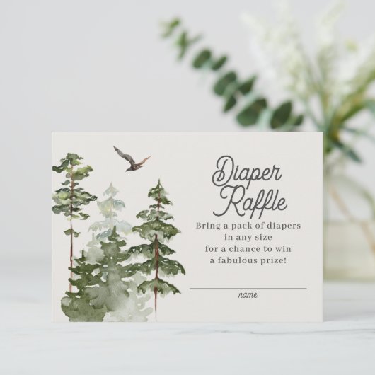 森のウッドランドおむつラッフル囲いカード エンクロージャーカード (スタンド正面)