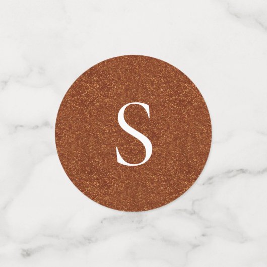 森のエレガントな銅を結婚してあなたの写真を加えて下さい コンフェッティ (スモール正面)