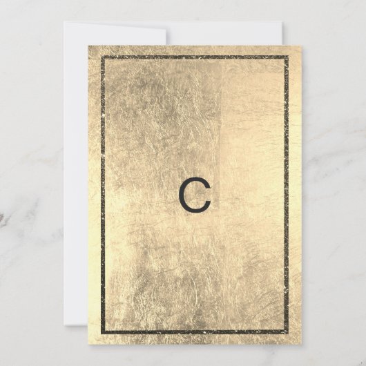 森のエレガント緑の金ゴールドグリッター誕生日パーティー 招待状 (裏面)