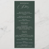 森のエレガント緑モダンの書結婚道 プログラム (裏面)