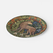 森のオオカミアールヌーボー ペーパープレート (アングル)