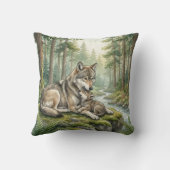 森のオオカミファミリー キッズ クッション (裏面)