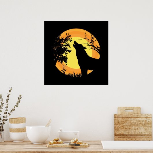 森のオオカミ ポスター (キッチン)