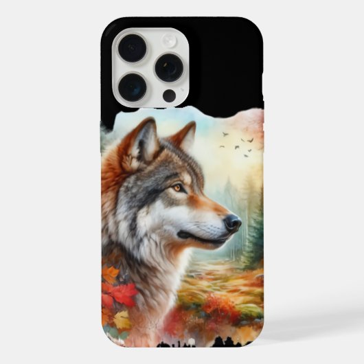 森のオオカミ: 自然の驚くべき融合 iPhoneケース (裏面)