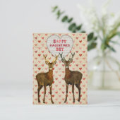 森のオオシカのバレンタインデーの郵便はがき シーズンポストカード (スタンド正面)