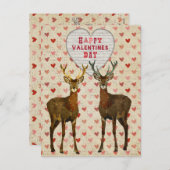 森のオオシカのバレンタインデーの郵便はがき シーズンポストカード (正面/裏面)