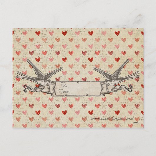 森のオオシカのバレンタインデーの郵便はがき シーズンポストカード (裏面)