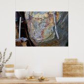 森のカラフル床のポスターに囲まれた岩 ポスター (キッチン)